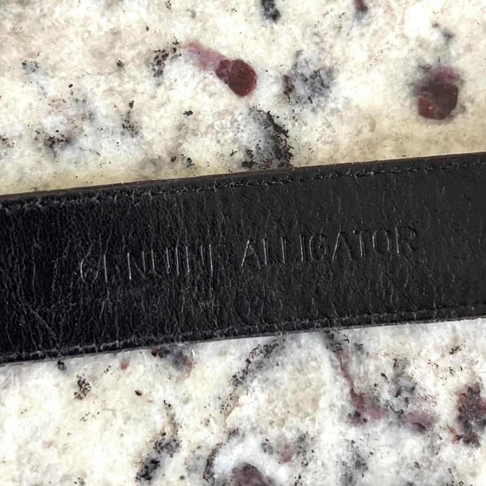 Jeff Deegan Designs Genuine Alligator Belt Gold Plate .925 Sterling Buckle Vtge - Picture 4 of 8
